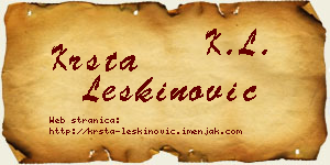 Krsta Leškinović vizit kartica